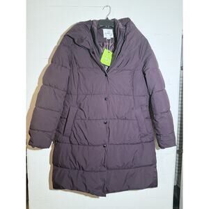 NWT Sam Edelman Feminine Hooded Puffer W/ Inner Bib Jacket, Size Large